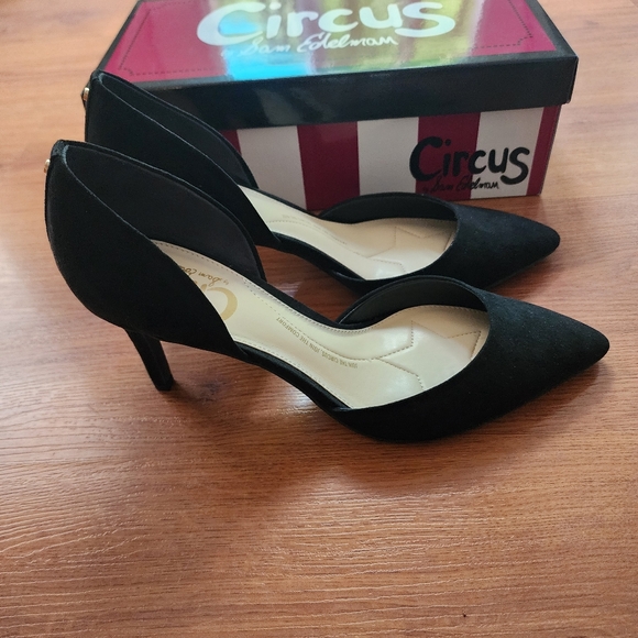 Circus By Sam Edelmam Black Suede 3" Heels Size 9 - Picture 4 of 8